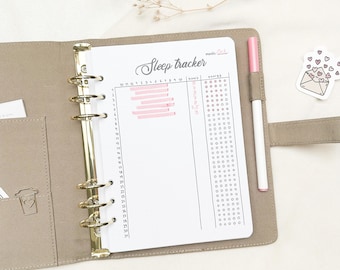 Ring binder inserts | A5 Sleep tracker | Hand-drawn page | A5 inserts | Journaling tracker | 100% recycled paper