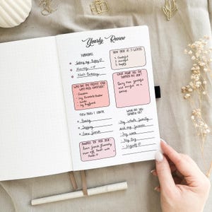 Jaarlijks overzicht | Kleefzijde | A5-formaat | Tracker voor het plakken | Kleur of zwart-wit