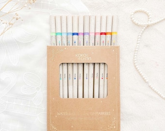 Brush pens - Marker - Water based dual tip markers - Set of 12