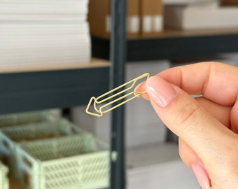 Golden paper clips arrow | 5 Pieces | Metal Paper Clip | Binder Clips | Office Supplies | Stationery