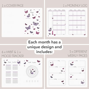 Premade Bullet Notebook | A5 Journal | Undated Planner | Personalized | Weekly spreads & monthly themes | 224 hand-drawn pages image 3