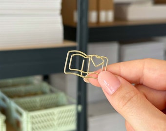Goldene Büroklammern Buch | 5 Stück | Metall Büroklammern | Binder Clips | Stationery