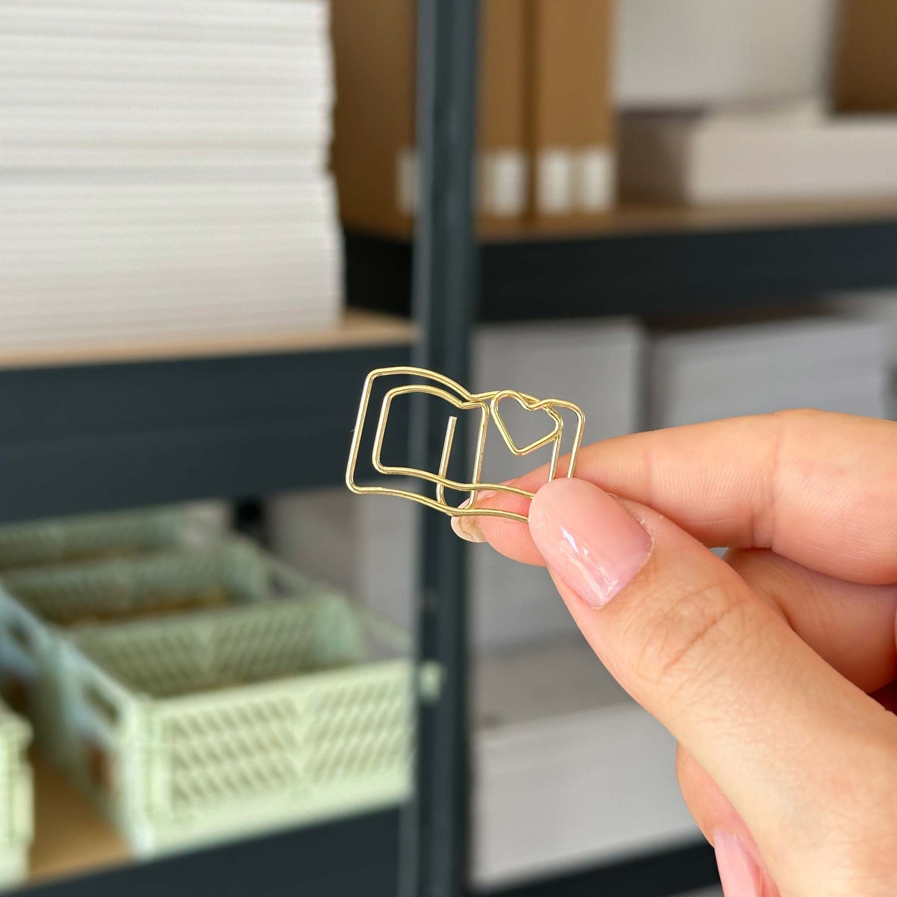 Clips Oficina 100 Clips De Papel En Forma De Corazón Dorado - Con Caja Transparente Para Oficina O Regalo Caja Corazon