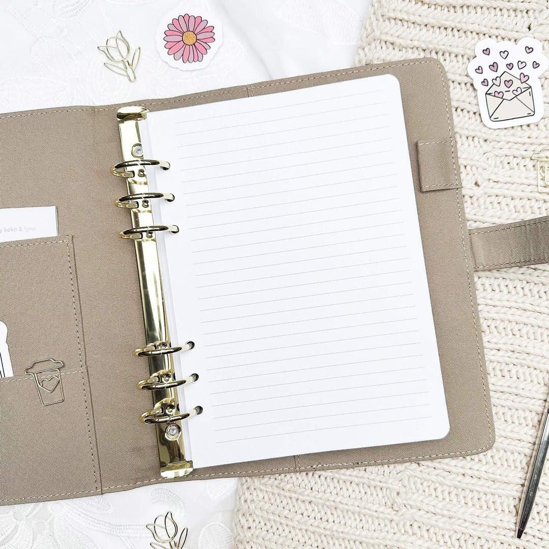 Binder Insert Pack | 24 Lined Pages | 100% Recycled Paper | 12 Sheets ...