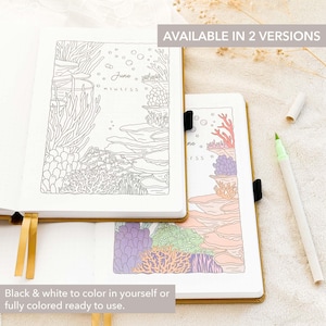 Premade Bullet Notebook | A5 Journal | Undated Planner | Personalized | Weekly spreads & monthly themes | 224 hand-drawn pages image 5