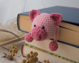 Pink Piggy Bookmark, Pig 3D Bookmark, Cute Animal Bookmark, Piglet Page Holder, Bookstagram, 3D Marque Page, for Book Lover or Young Reader