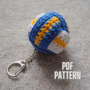 Crochet Volleyball Keychain PDF Pattern, Step-by-Step  Tutorial for Beginners, Easy Keyring Pattern with Photos