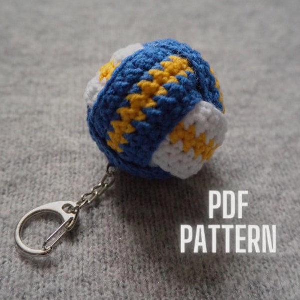 Crochet Volleyball Keychain PDF Pattern, PDF Tutorial for Begginers, Easy Crochet Pattern in English, DIY Volleyball Keyring Tutorial