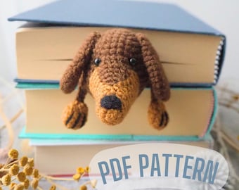 Patrón Digital de Marcador Dachshund a Ganchillo - Crochet  con Fotos e Instrucciones Paso a Paso