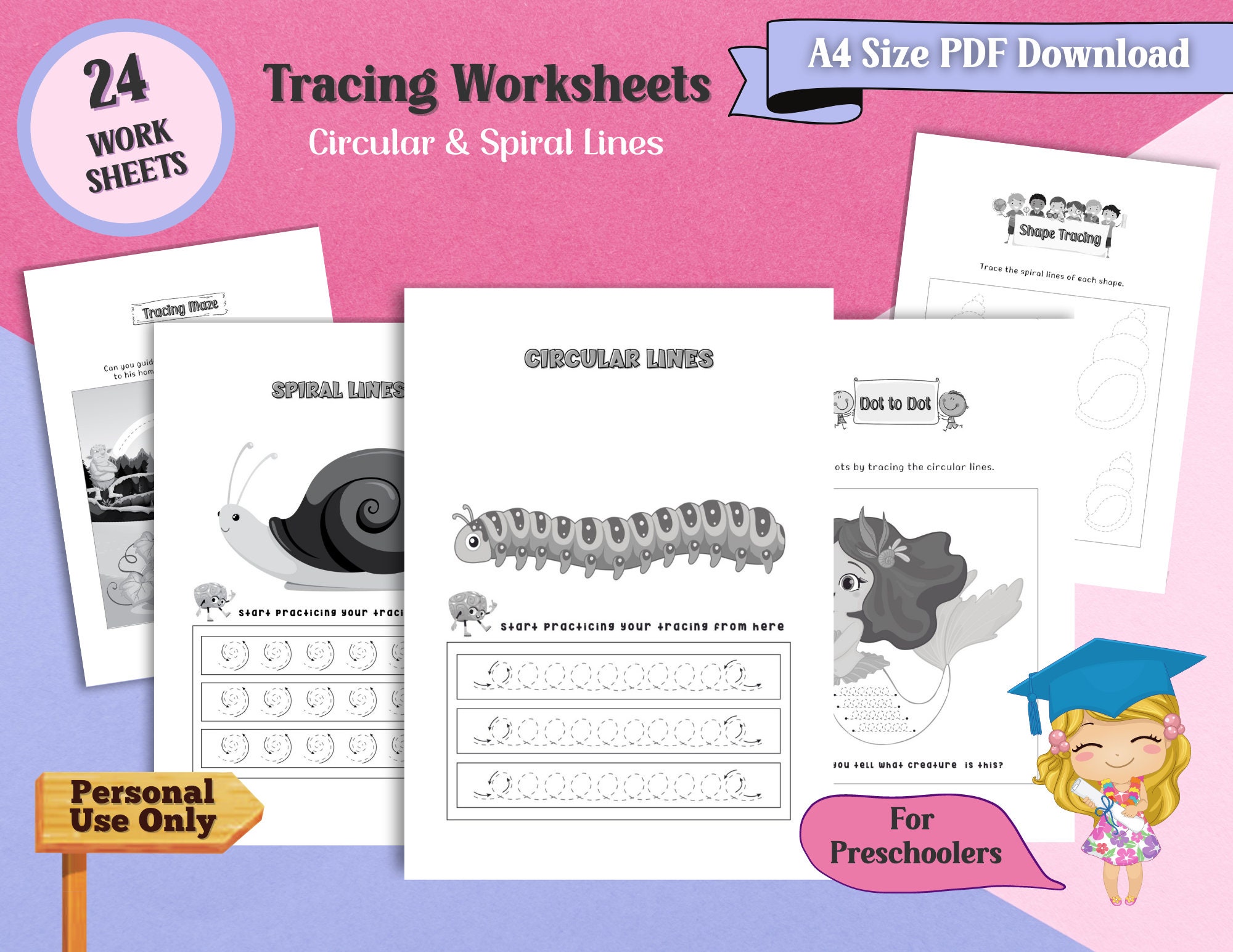 line tracing practice for toddler pre writing worksheets for etsy