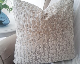 Oyster Cream Velvet Dot Pillow Cover