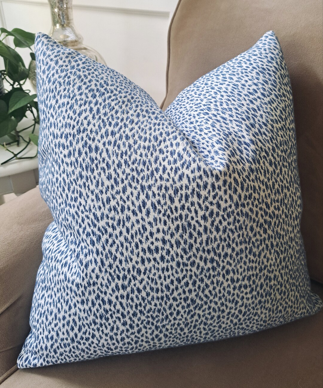 Royal Blue Dot Pillow Cover Etsy