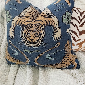 Tiger Republic Denim Blue Pillow Cover