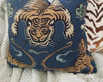Tiger Republic Denim Blue Pillow Cover