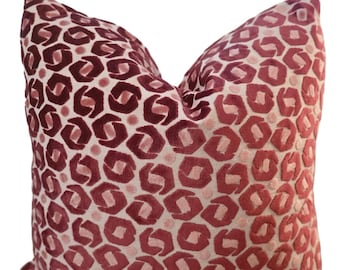 Pink Velvet Geometric Pillow Cover