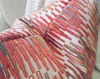 Coral Mango Boho Velvet Pillow Cover