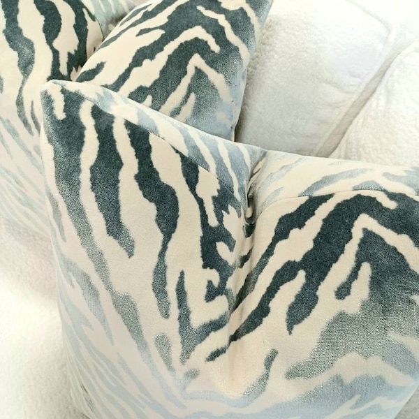 Blue Zebra Pillow Etsy