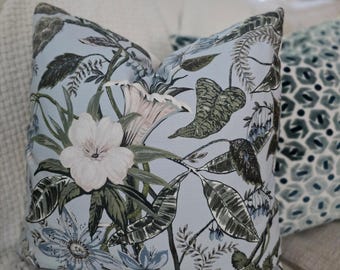 Rosabella Spa and Green Floral Pillow Cover