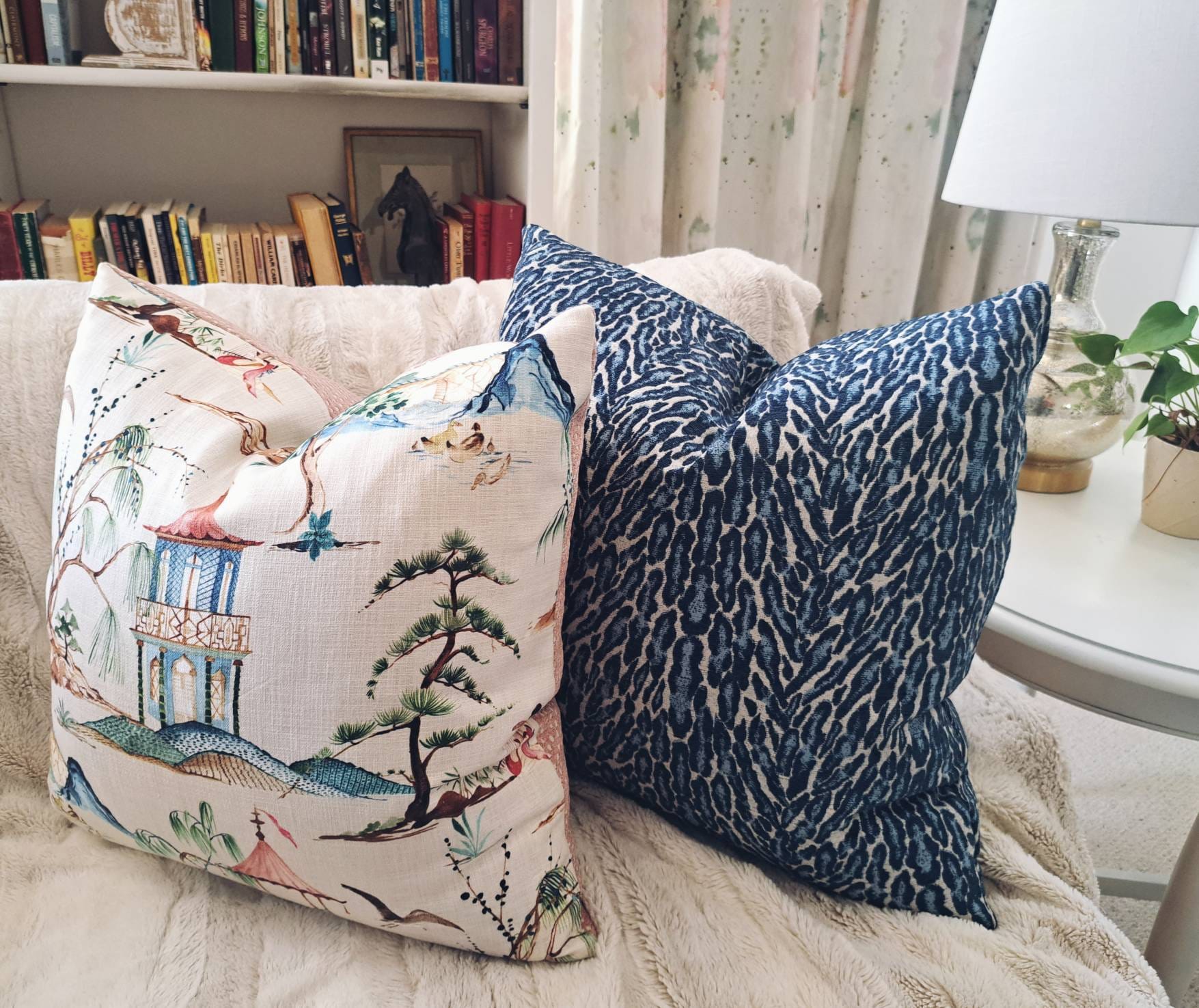 Blush Chinoiserie Pagoda Print Pillow Cover - Etsy