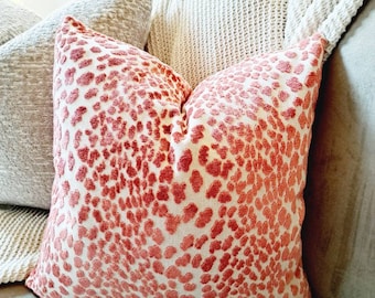 Coral Leapard Velvet Pillow Cover