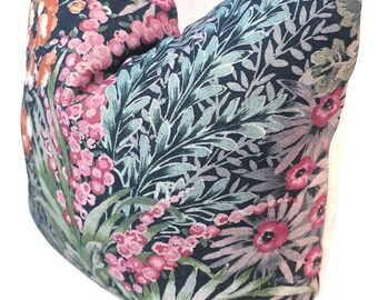 Cosenza Forest Pink and Green Floral Pillow Cover