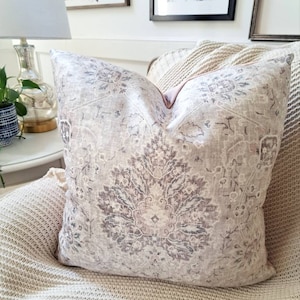 Velvet Grey and Blush Pillow Cover