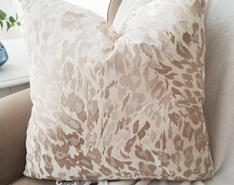 Embroidered Leapard Print Pillow Cover