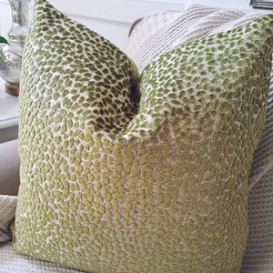 Green speckled cut velvet pillow cover