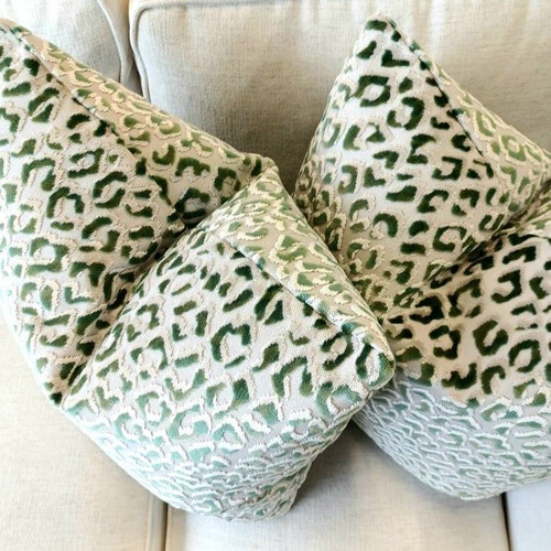 Emerald Green Leapard Raised Velvet Pillow Cover Etsy