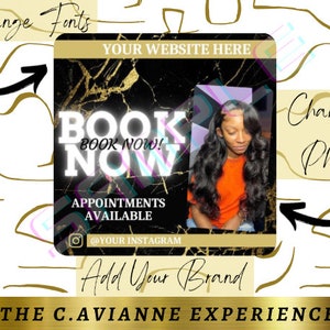 Editable Booking Flyer, Appointments Available for Hair, Lashes, Mua, and Stylist Canva Template