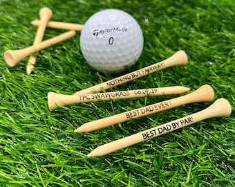 Custom Engraved Golf Tees | Personalized Golf Tees | Custom Golf Gift | Fathers Day Gift | Golfer Gift for Father's Day | Golf Tees