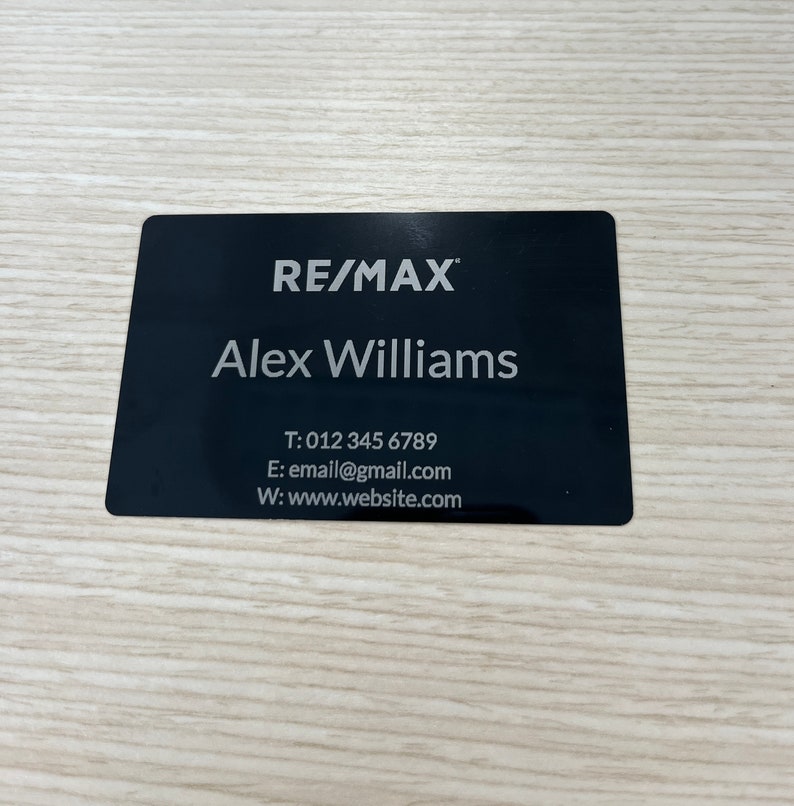 Custom Metal Business Cards – Laser Engraved, Waterproof, 0.5mm Anodized Aluminum (Choose From 8 Colors)