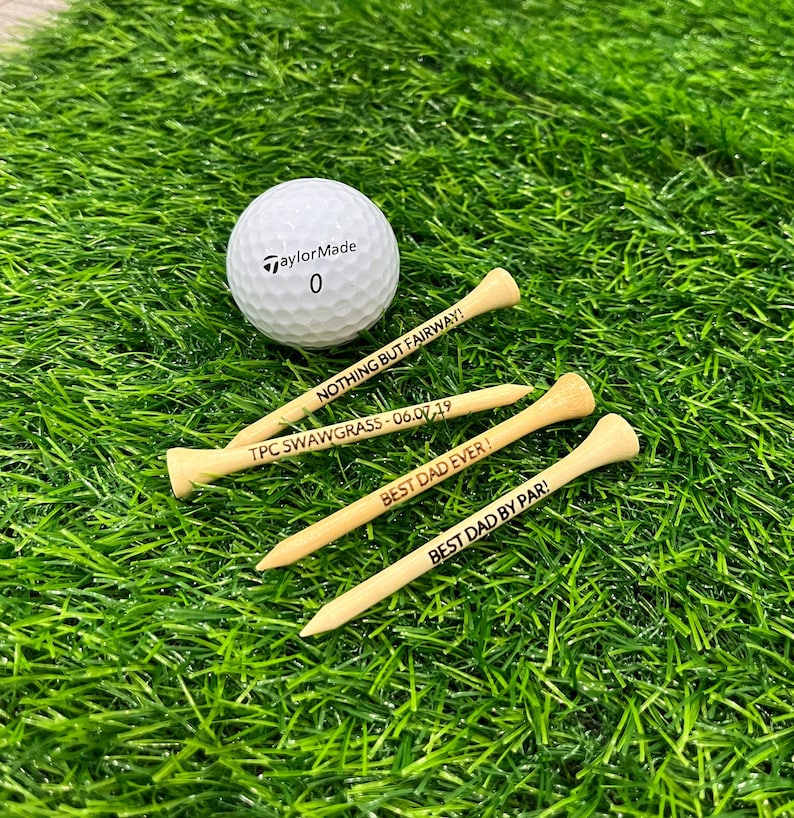 Personalized Golf Tee Bag Holder Wooden Tees Engraved Golfer