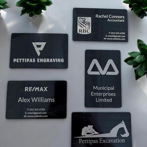 Metal Business Cards Business Cards, Personalized Coloured Metal Business Cards, Laser engraved Metal Cards