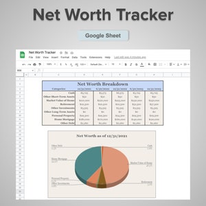 Net Worth Tracker Google Sheet | Asset and Liabilities Spreadsheet