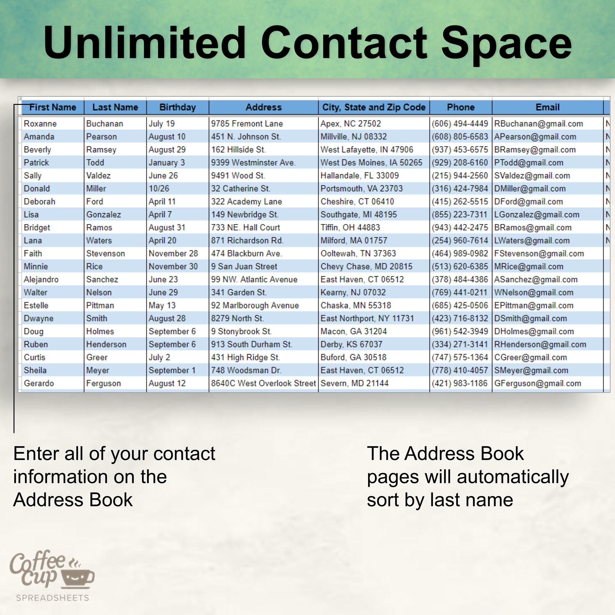 Digital Address Book Google Sheet Printable Address Book Template Excel