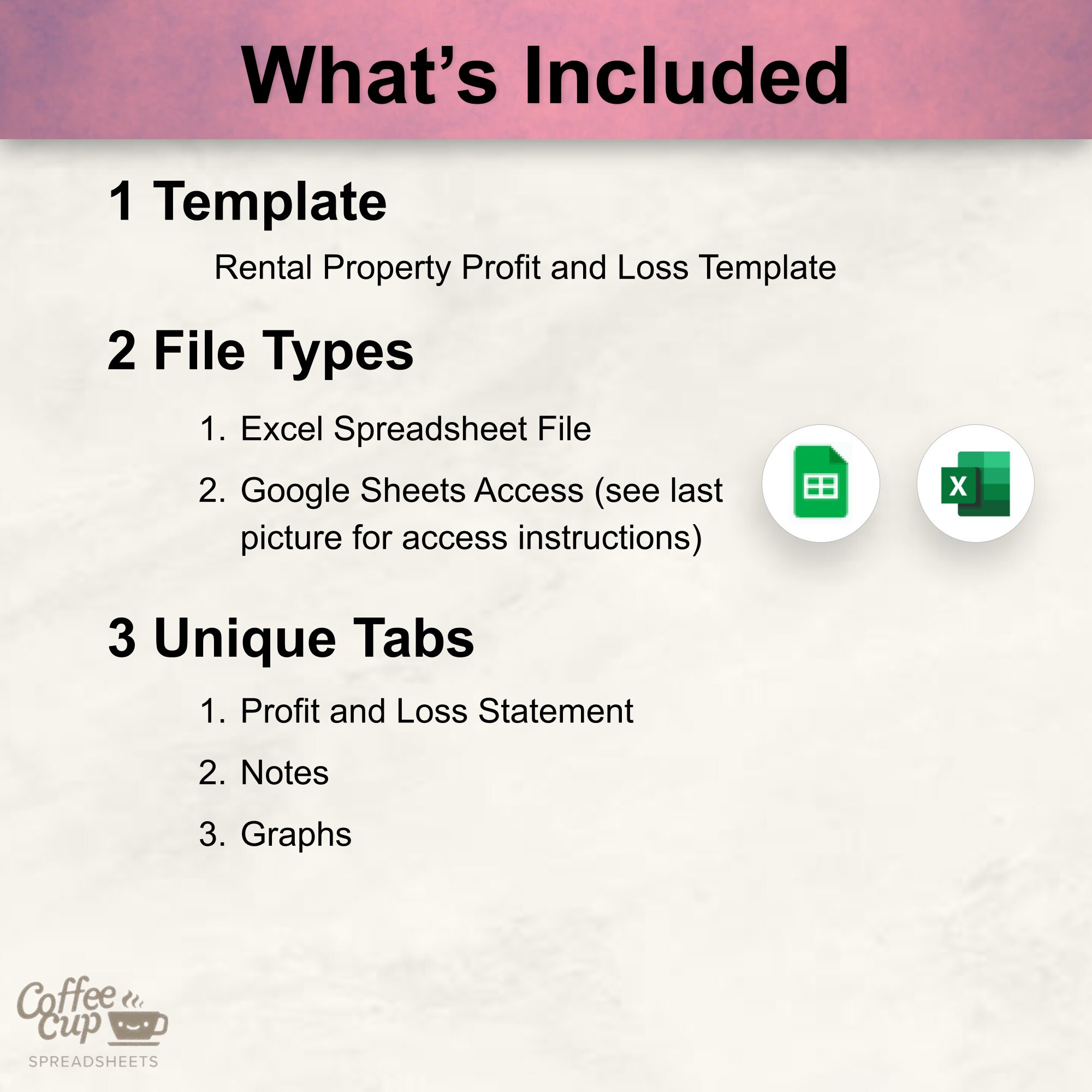Rental Property Profit and Loss Statement Google Sheet and Excel ...