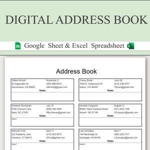 Digital Address Book, Hyperlinked Contact Book, Phone Book, Birthday  Tracker, Christmas Tracker for Goodnotes, Notability, Spring Theme