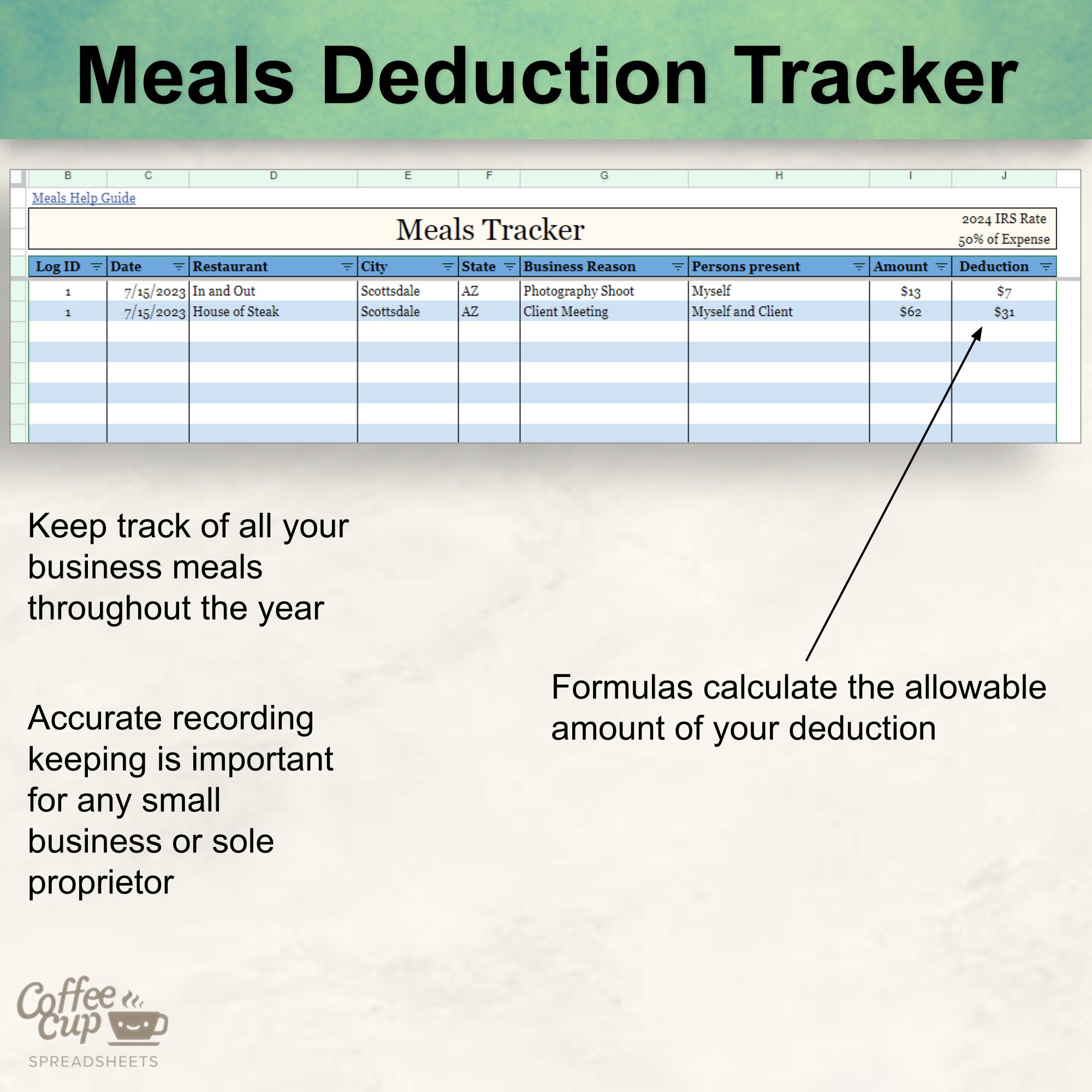 Mileage Tracker: Google Sheet & Excel Mileage Log (printable) - Etsy