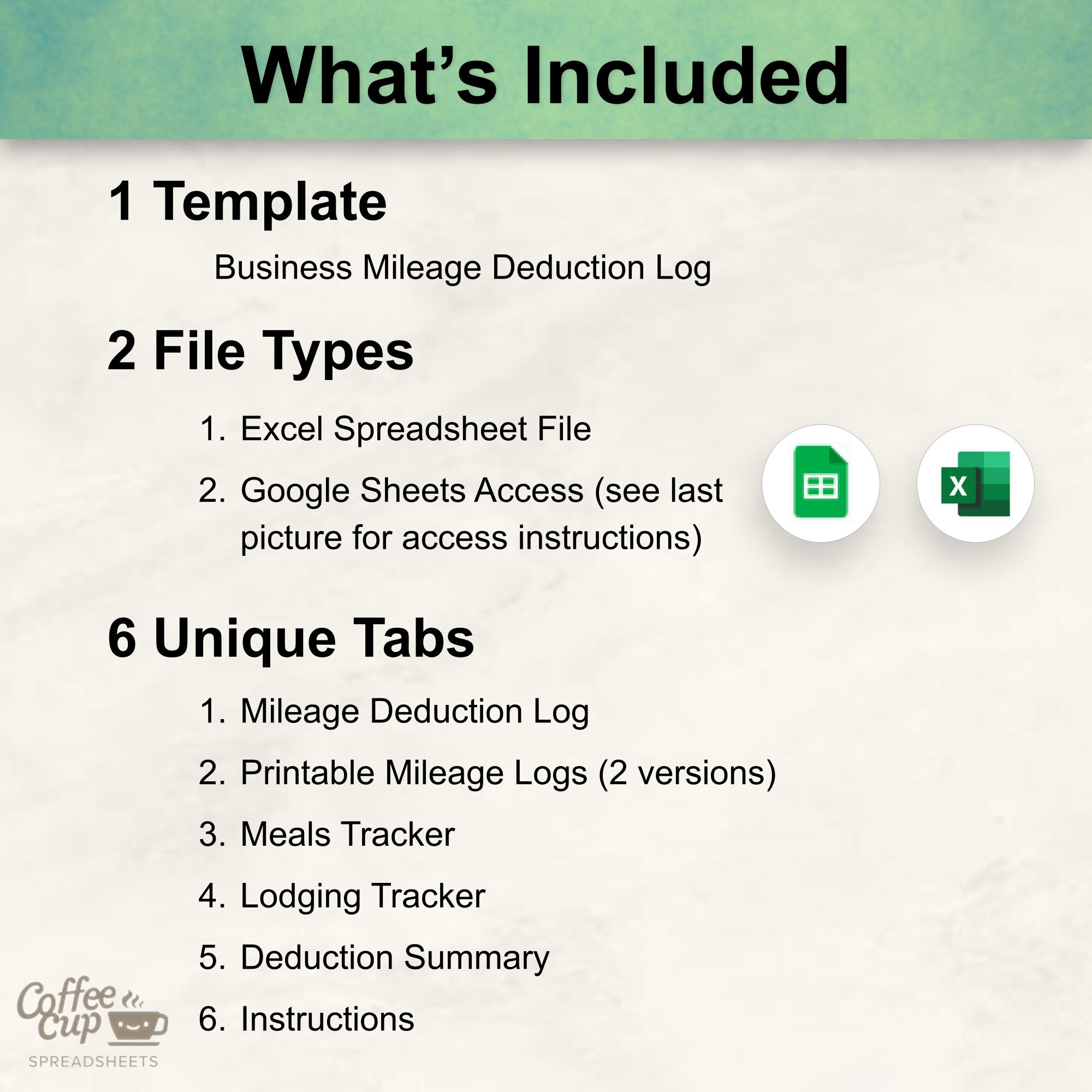 Mileage Tracker: Google Sheet & Excel Mileage Log (printable) - Etsy