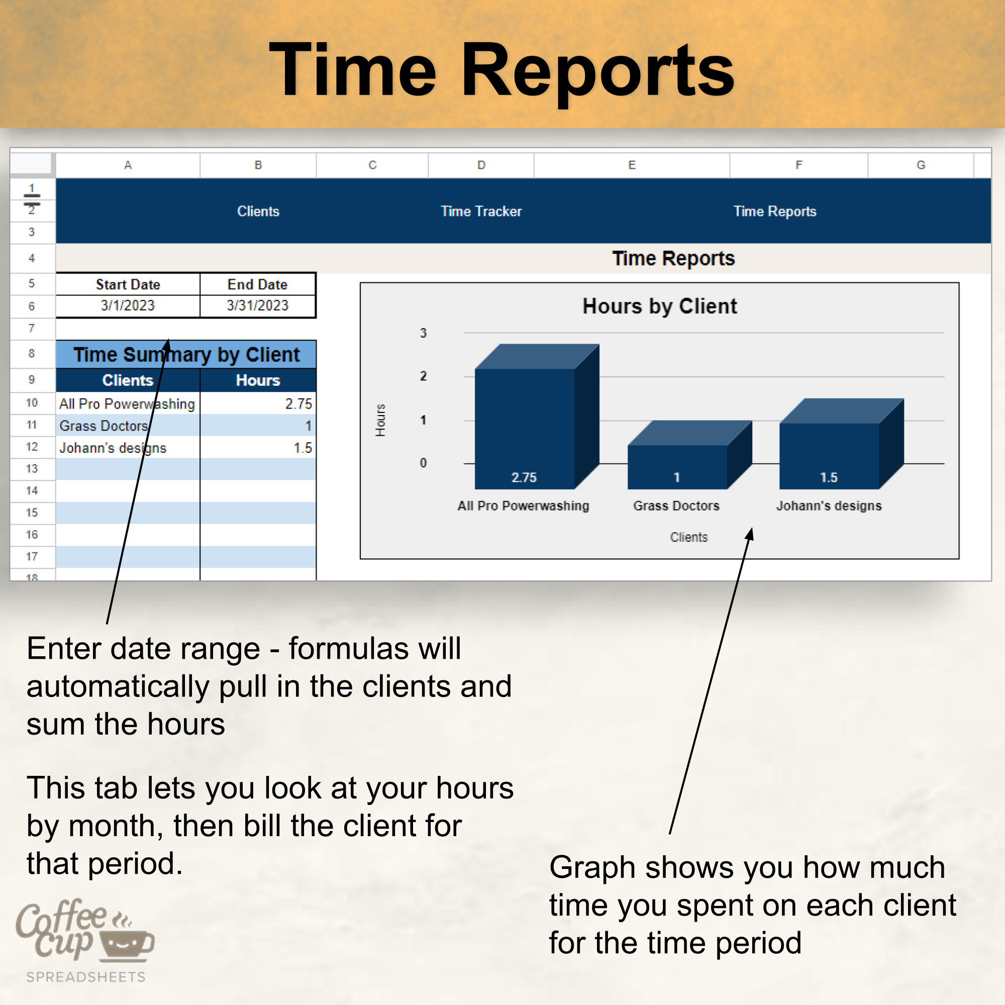 Billable Hours Project Tracker Template With Invoices: Google Sheet ...