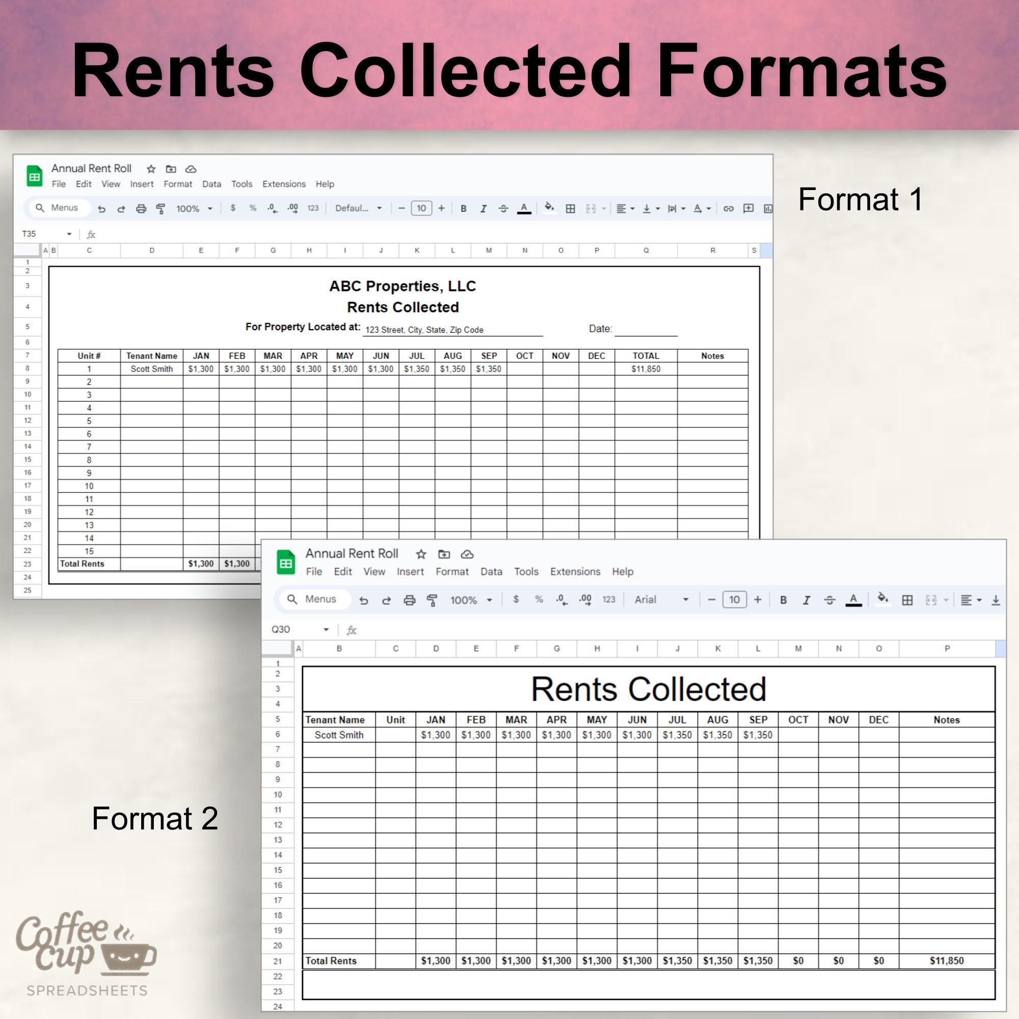 Rent Roll Excel Template and Google Sheet Rent Collection Tracker Rent Roll Excel Template and Google Sheet Rent Collection Tracker