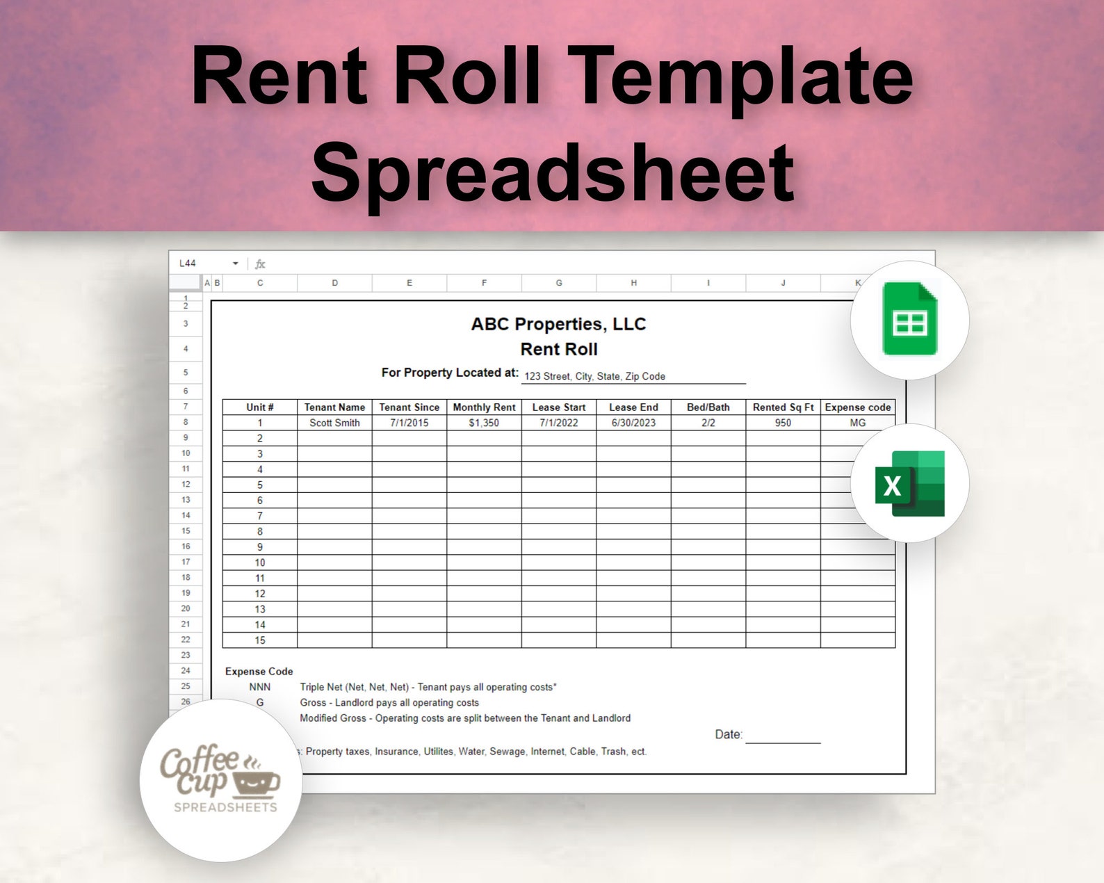 Rent Roll Excel Template and Google Sheet Rent Collection Tracker Rent Roll Excel Template and Google Sheet Rent Collection Tracker