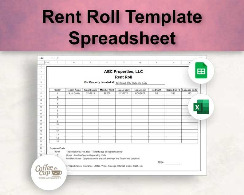 Rent Roll Excel Template and Google Sheet Rent Collection Tracker Rent Roll Excel Template and Google Sheet Rent Collection Tracker