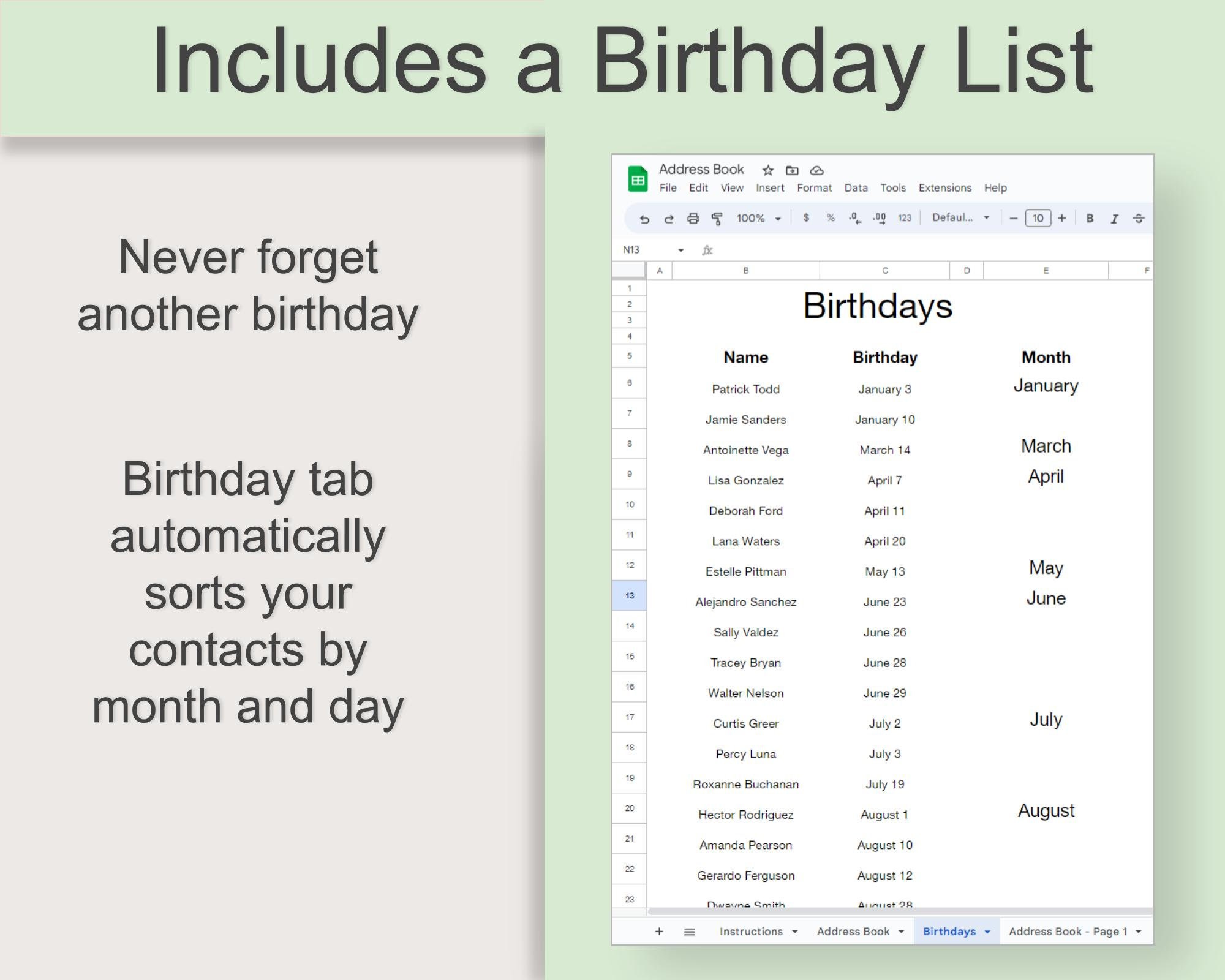 Digital Address Book Google Sheet Printable Address Book Etsy