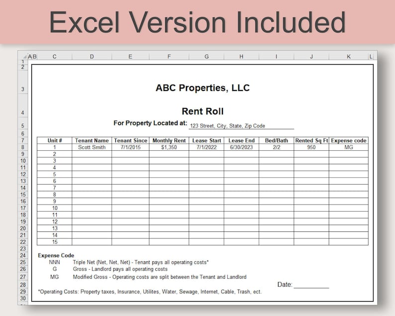Rent Roll Excel Template and Google Sheet Rent Collection Tracker Rent Roll Excel Template and Google Sheet Rent Collection Tracker