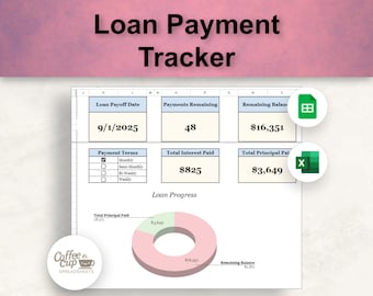 Leningbetalingstracker: Google Spreadsheet en Excel-spreadsheet (digitale download)