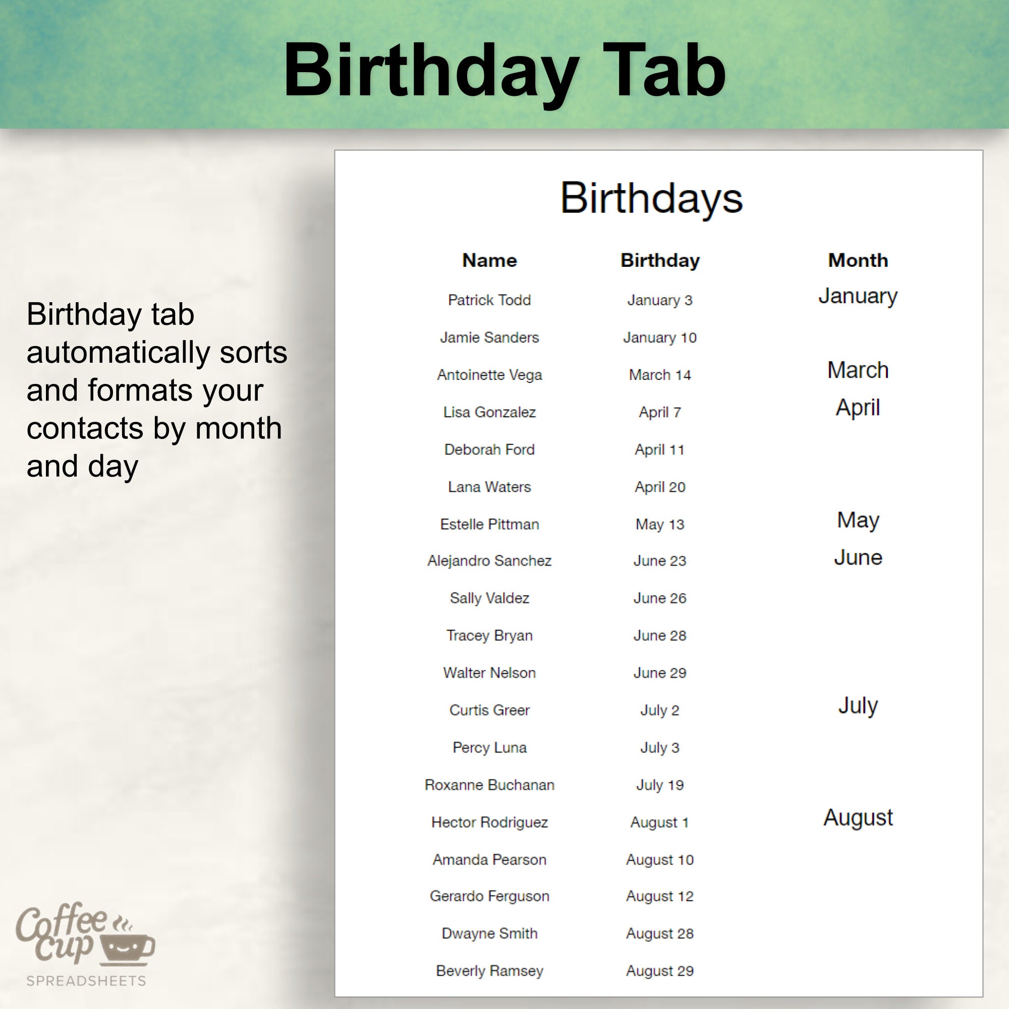 Digital Address Book: Google Sheet & Excel Template (printable Download ...