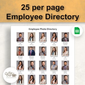 25 Personen pro Seite Organisatorisches Fotoverzeichnis | Personalisierbares Google Sheet