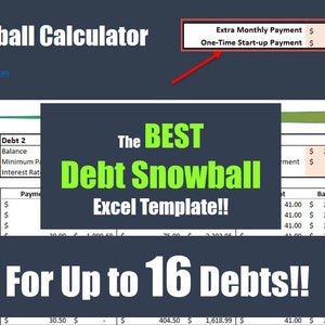 The BEST Debt Snowball Excel Template | Debt Snowball Spreadsheet | Debt Snowball Payoff Calculator | Debt Snowball Payoff Google Sheets